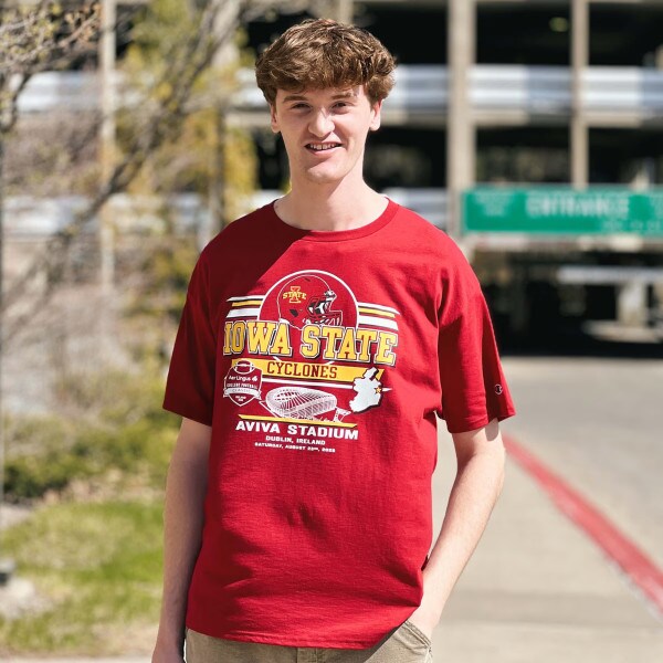 Champion® 2025 Aer Lingus I-State Helmet Cardinal T-Shirt